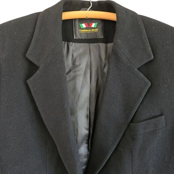 Italian Fabric Wool Cashmere Blazer | European Made | Late 90s | Size 12 - Picture 10 of 16